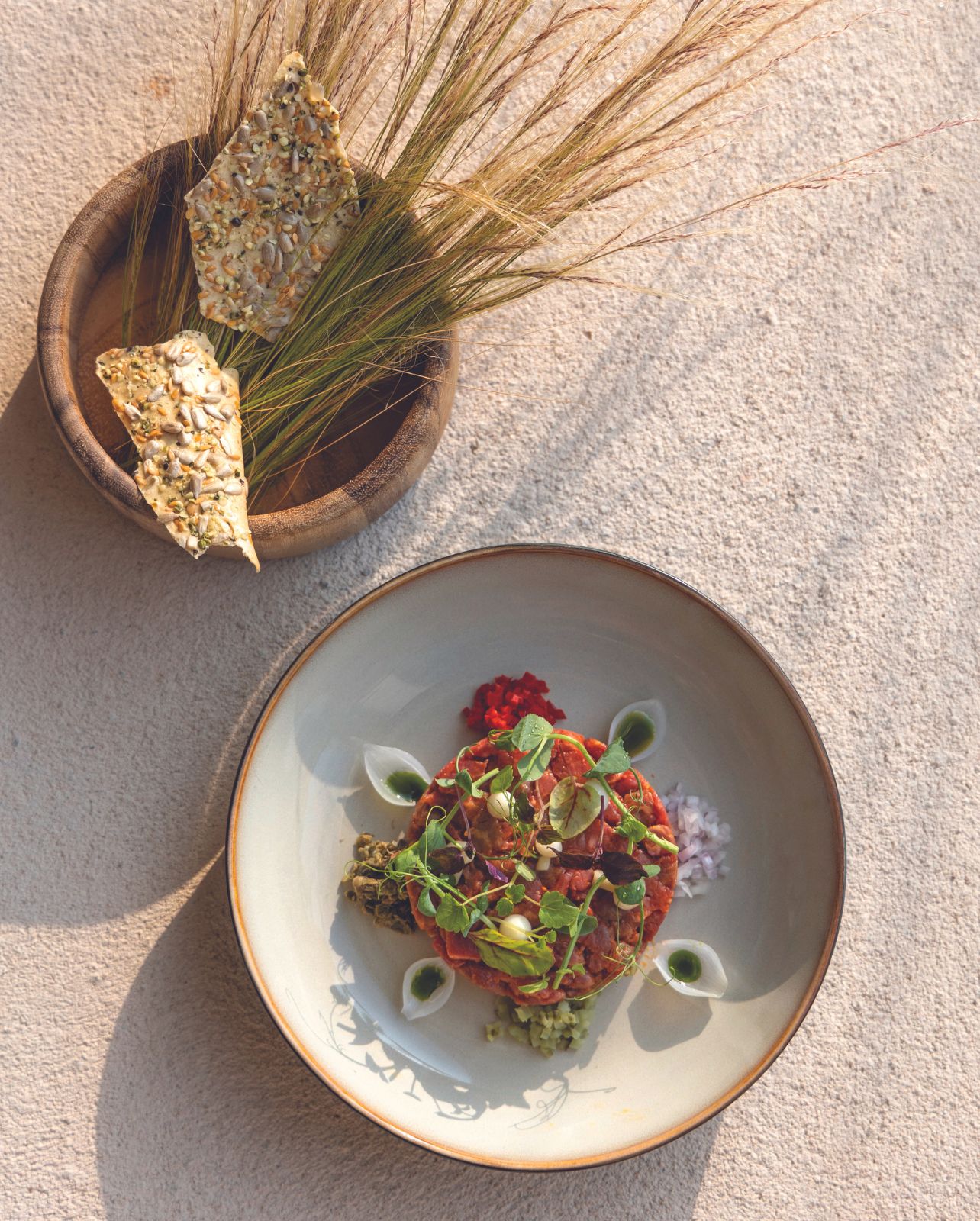 Bowl of Beef tartare from Mr. E at Paros’s Parilio Hotel