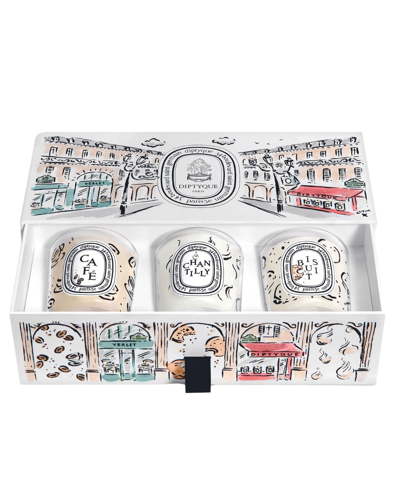 Diptyque’s set of 3 candles from the Café Verlet collection