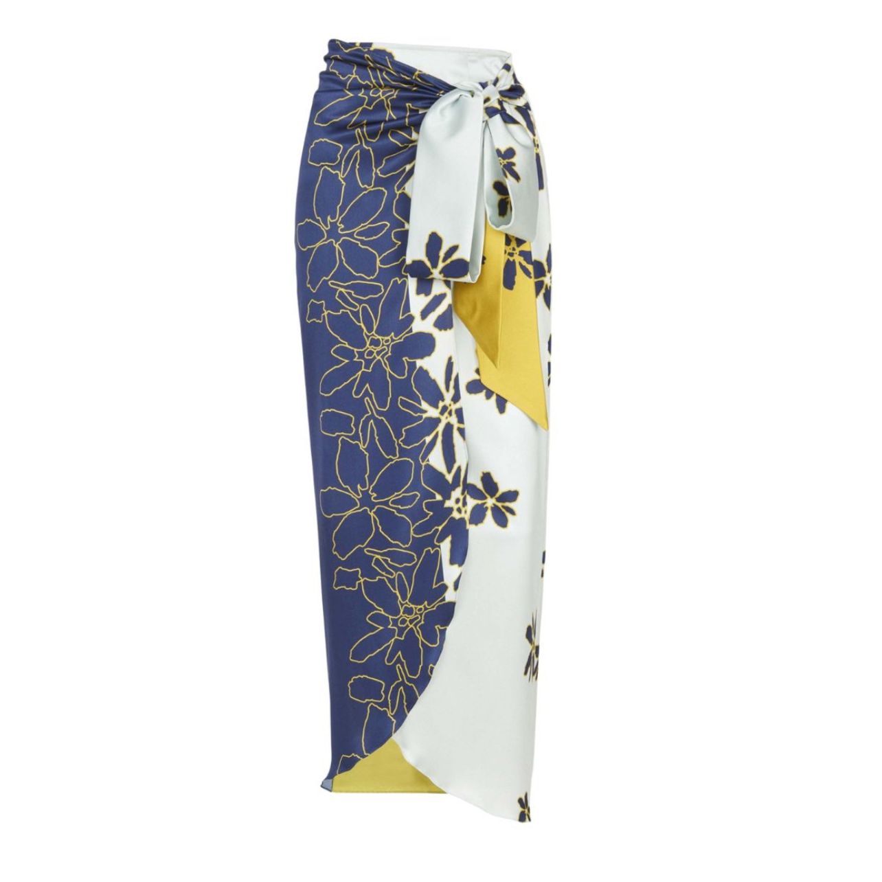 Silvia Tcherassi navy and citrine printed skirt