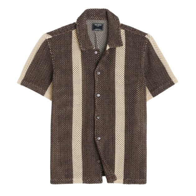 Todd Snyder brown striped cabana shirt
