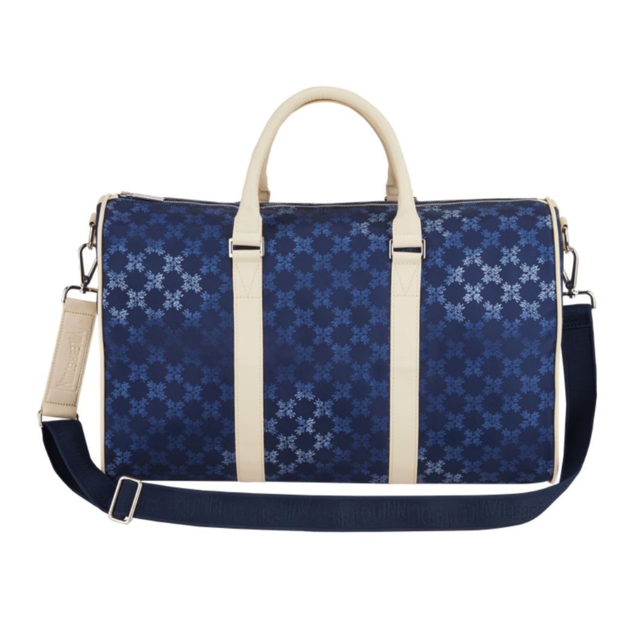 Vilebrequin blue monogram weekend bag with cream detailing