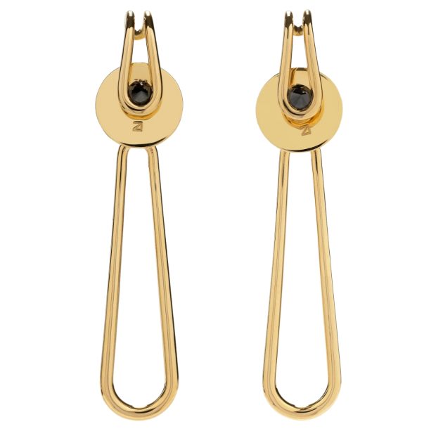 Ara Vartanian 18k yellow gold earrings with black diamonds