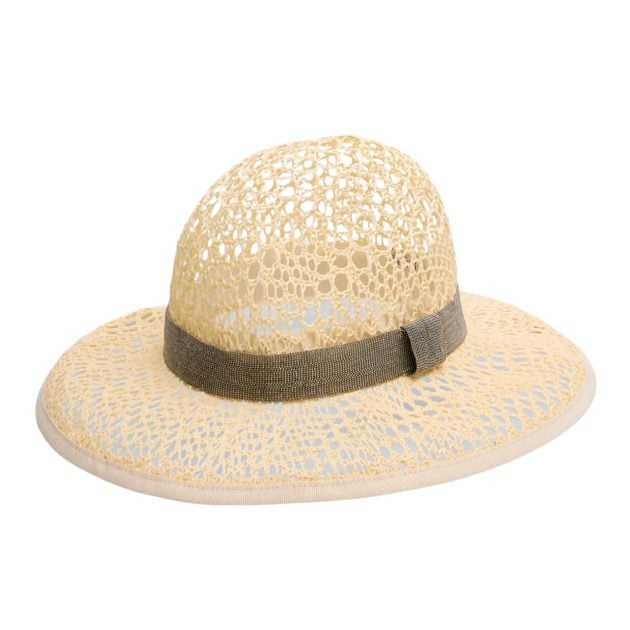 Brunello Cucinelli crochet raffia sun hat