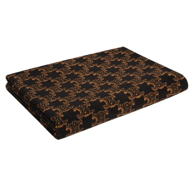 Celine monogram terry cotton beach towel in brown and camel
