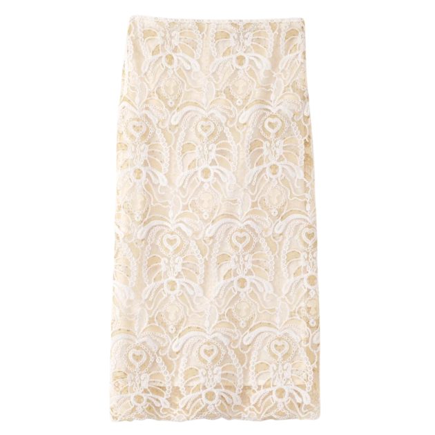Fabiana Filippi white macramé lace skirt