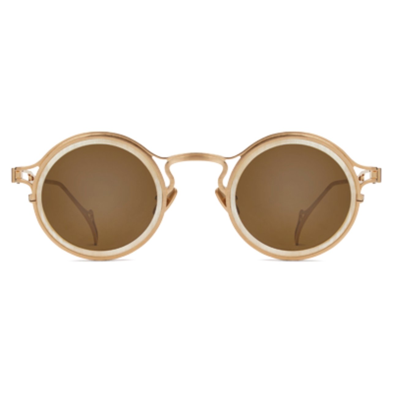Morgenthal Frederics round sunglasses in gunmetal gold