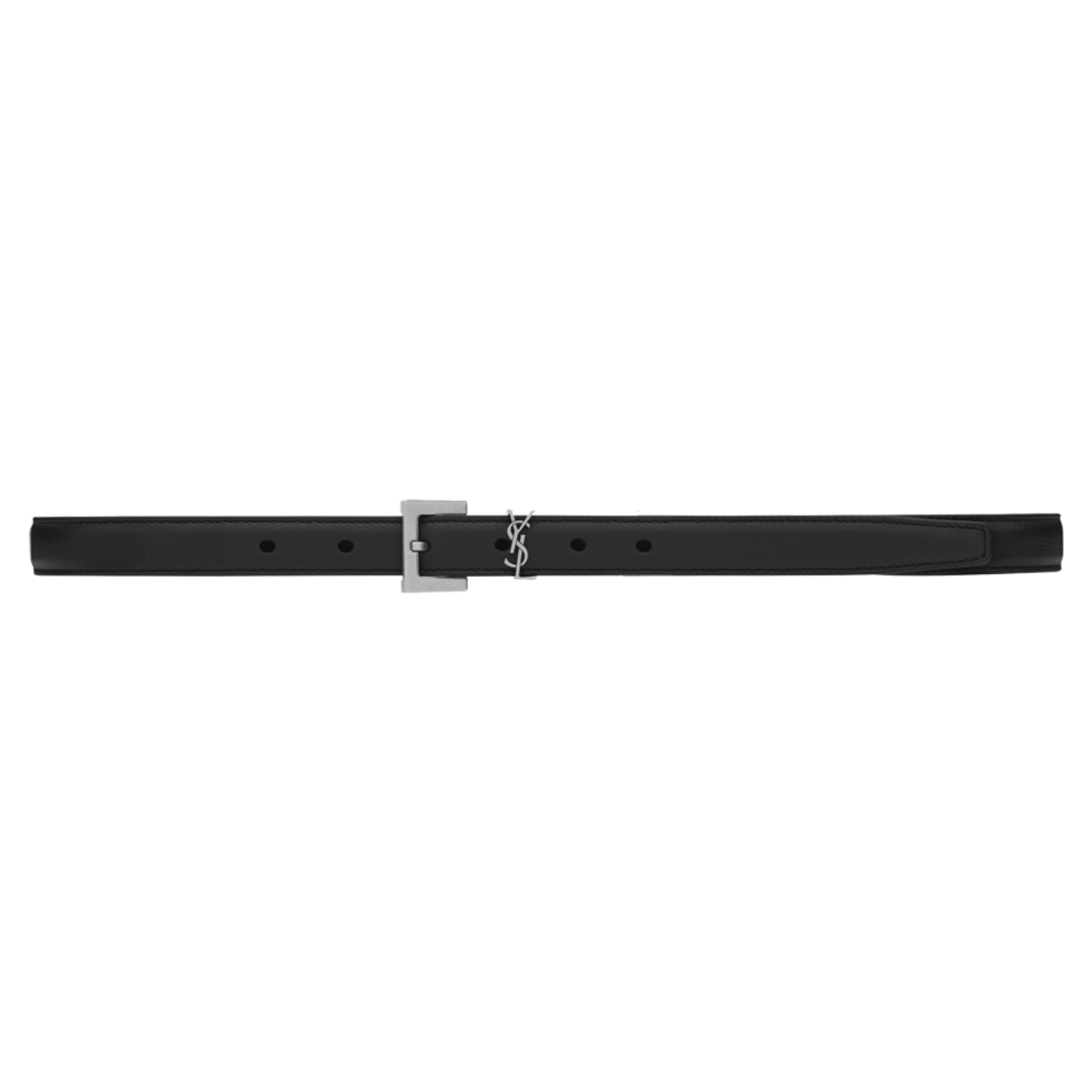 Saint Laurent black belt with silver hardware