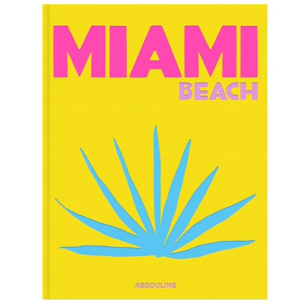 Assouline Miami Beach book cover in Yellow with hot pink “Miami Beach”