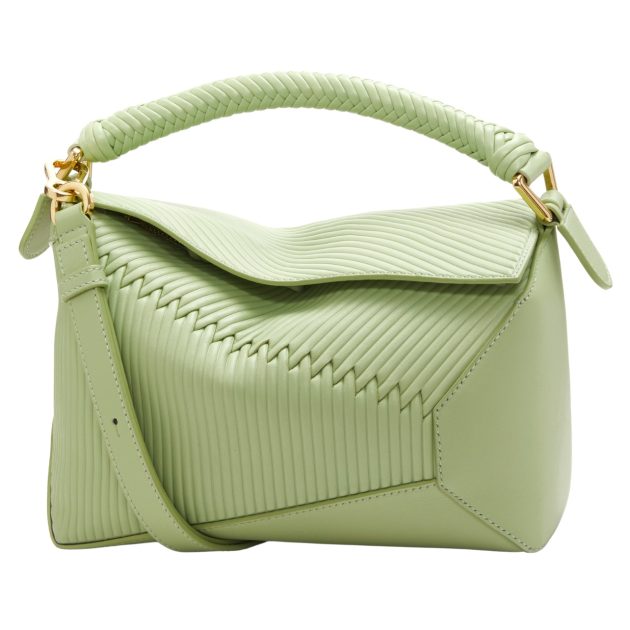 Loewe calfskin leather bag in light pear colorway