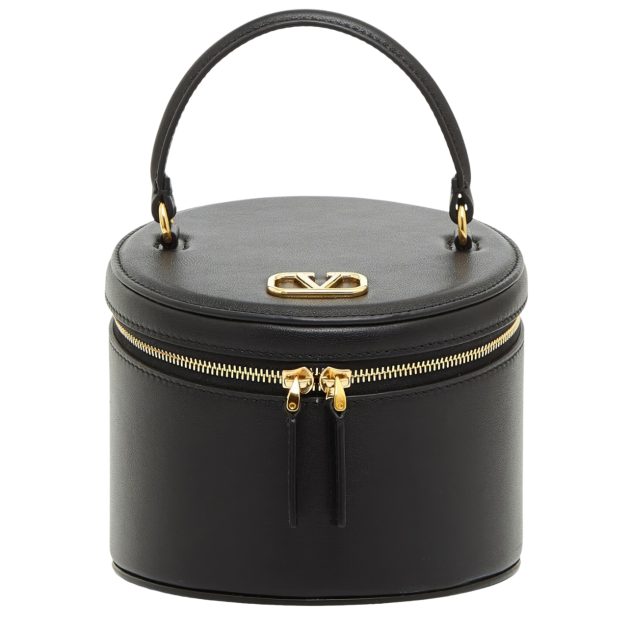 Valentino Garavani black vanity case with gold detailing