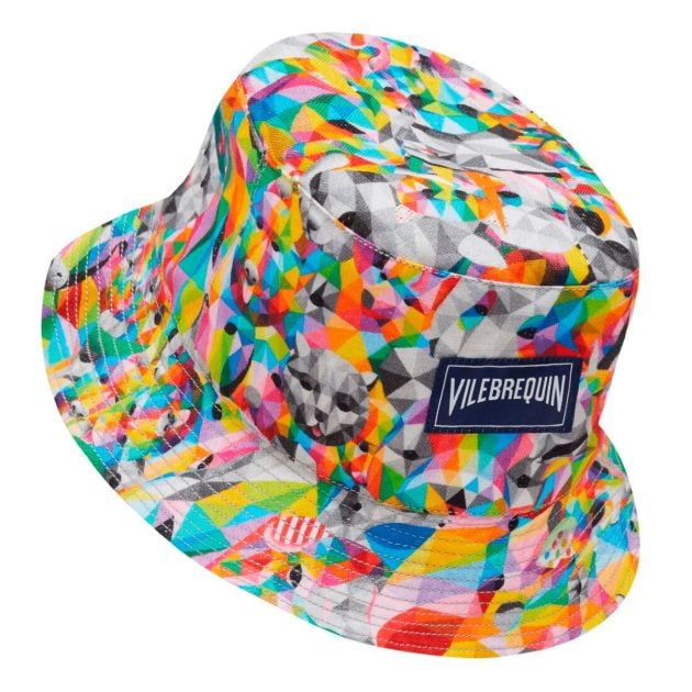 Vilebrequin linen bucket hat with animal mulitcolor print