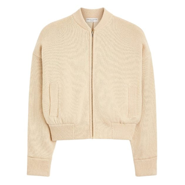 Scanlan Theodore cashmere bomber jacket in oat colorway