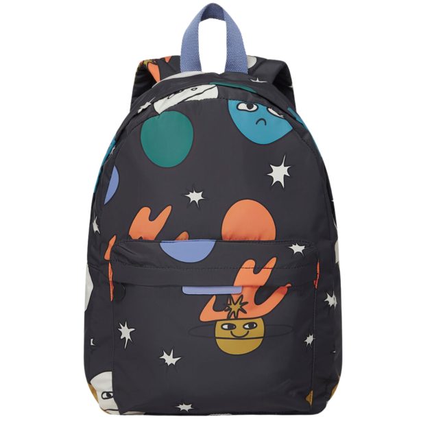 Stella McCartney black backpack with multicolor space print