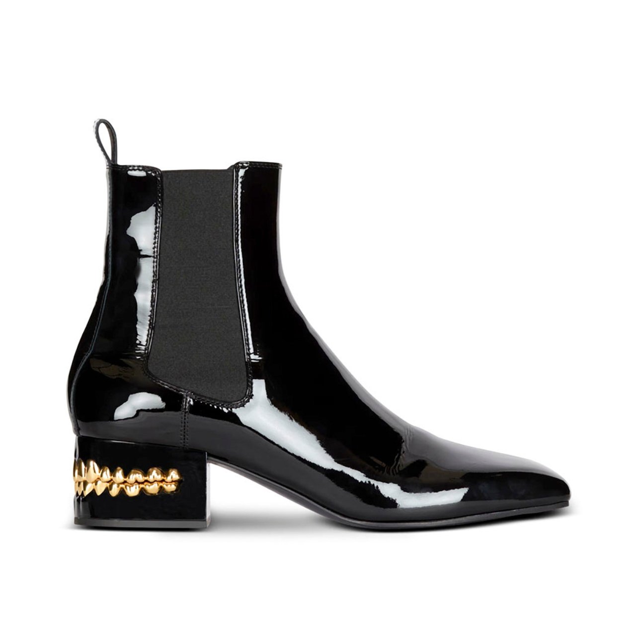 Balmain patent leather boot with embellishment