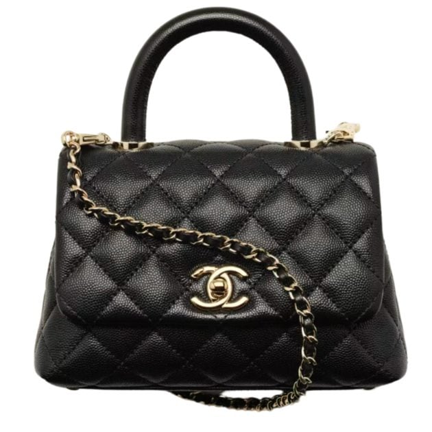 Chanel black quilted bag with chain strap