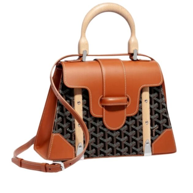 Goyard tan bag with logo print