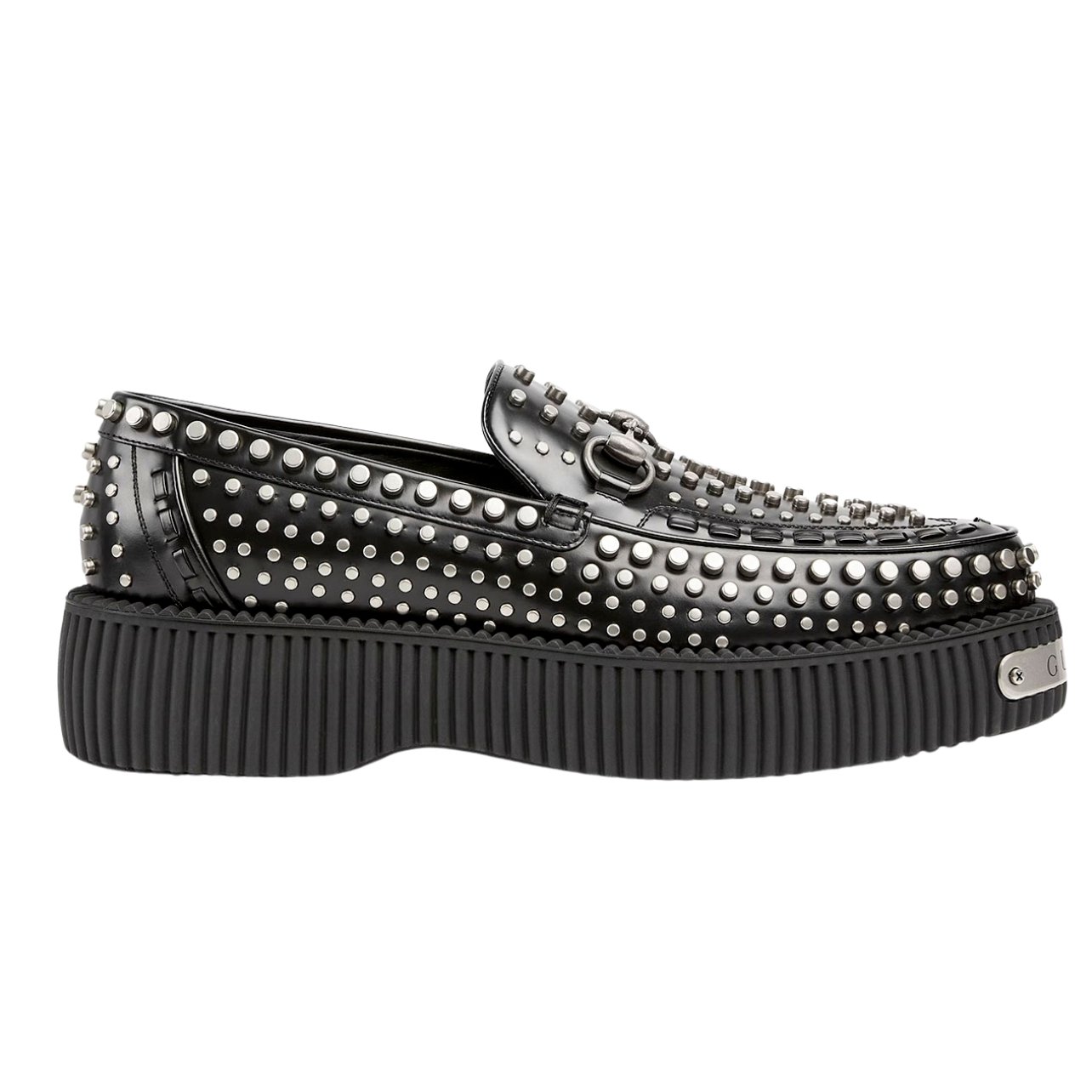 Gucci black loafer with stud detailing