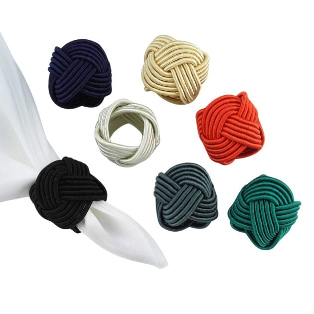Haremlique Istanbul multi color knot twisted napkin rings