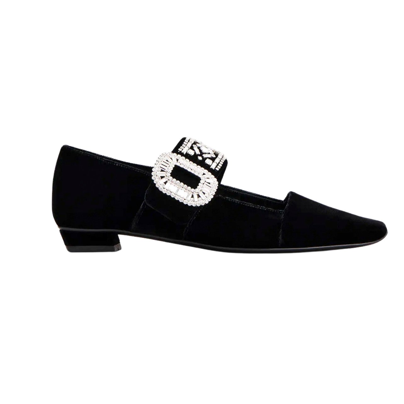 Roger Vivier black maryjane flats with crystal detailing