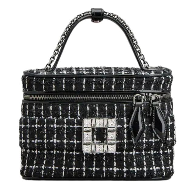 Roger Vivier black and white bag with embellished center