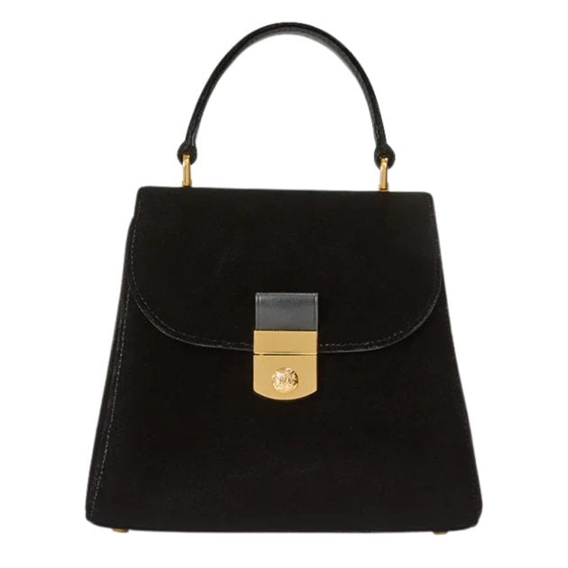 Veronica Beard black velvet bag with gold clasp