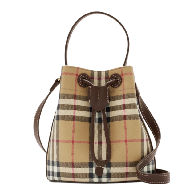 Burberry mini check bucket bag