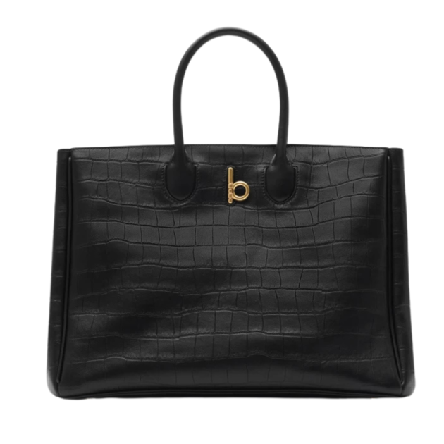 Burberry rocking horse tote in black croc
