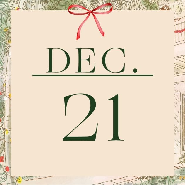 Graphic that has the word Dec. and number 21 in green