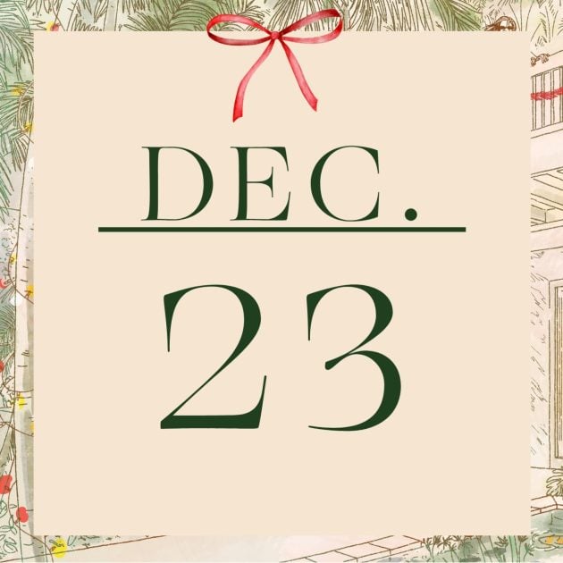 Graphic that has the word Dec. and number 23 in green