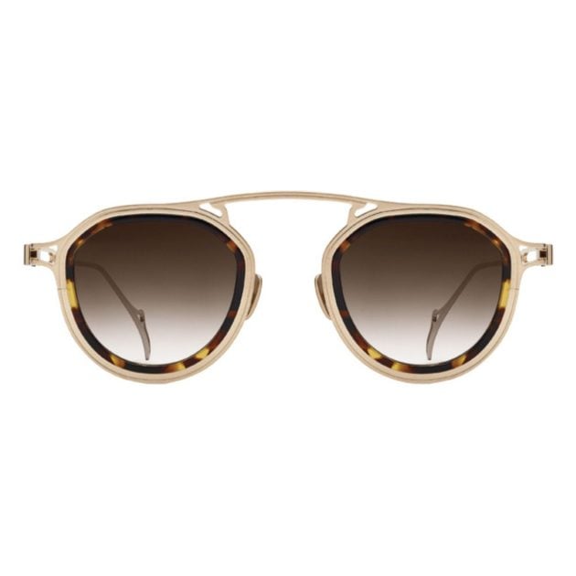 Morgenthal Frederics round sunglasses with tortoise and rose gold