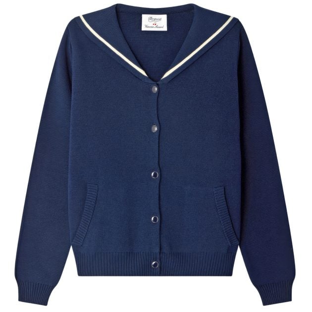 Bonpoint navy cardigan with sailor collar