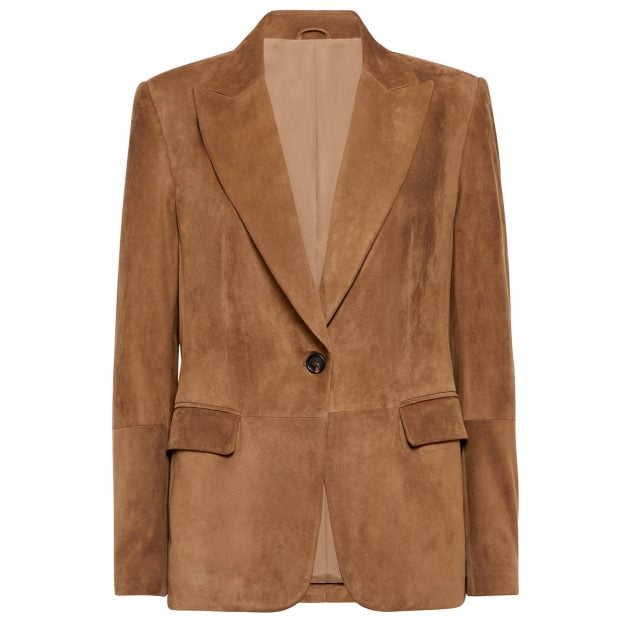 Brunello Cucinelli brown suede blazer