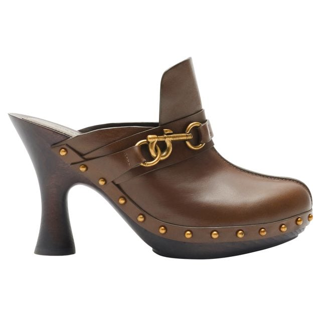 Burberry brown heel mules with gold details
