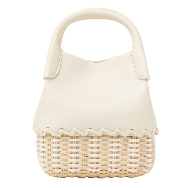 Loro Piana white leather wicker bag