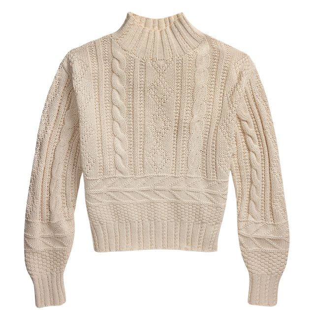Ralph Lauren creme cotton turtleneck knitted sweater
