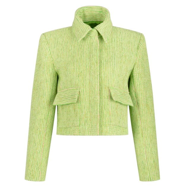 Silvia Tcherassi lime jacket with a collar and front pockets