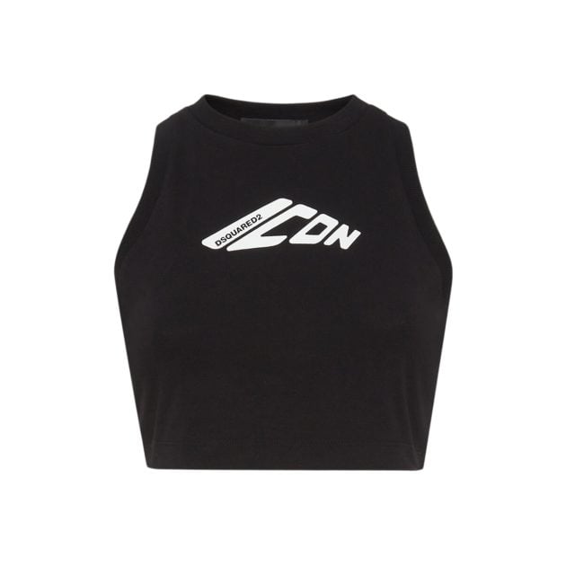 DSquared2 black icon tank top with a DSquared2 logo