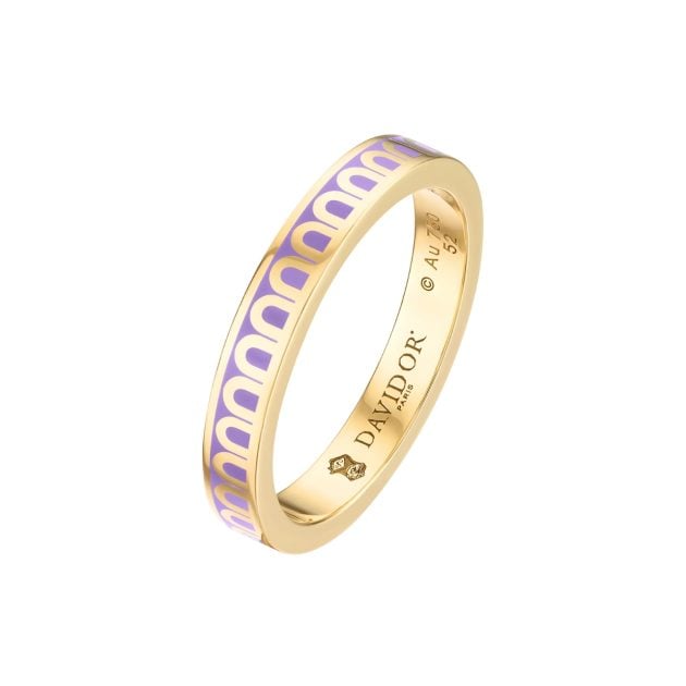 Davidor 18k Yellow Gold with Lacquered Ceramic featuring purple accents