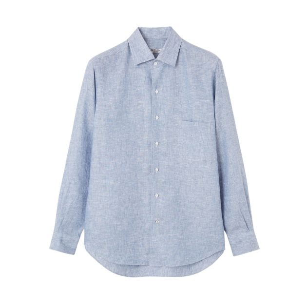 Loro Piana linen blue shirt