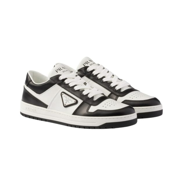 Prada leather sneakers in black and white