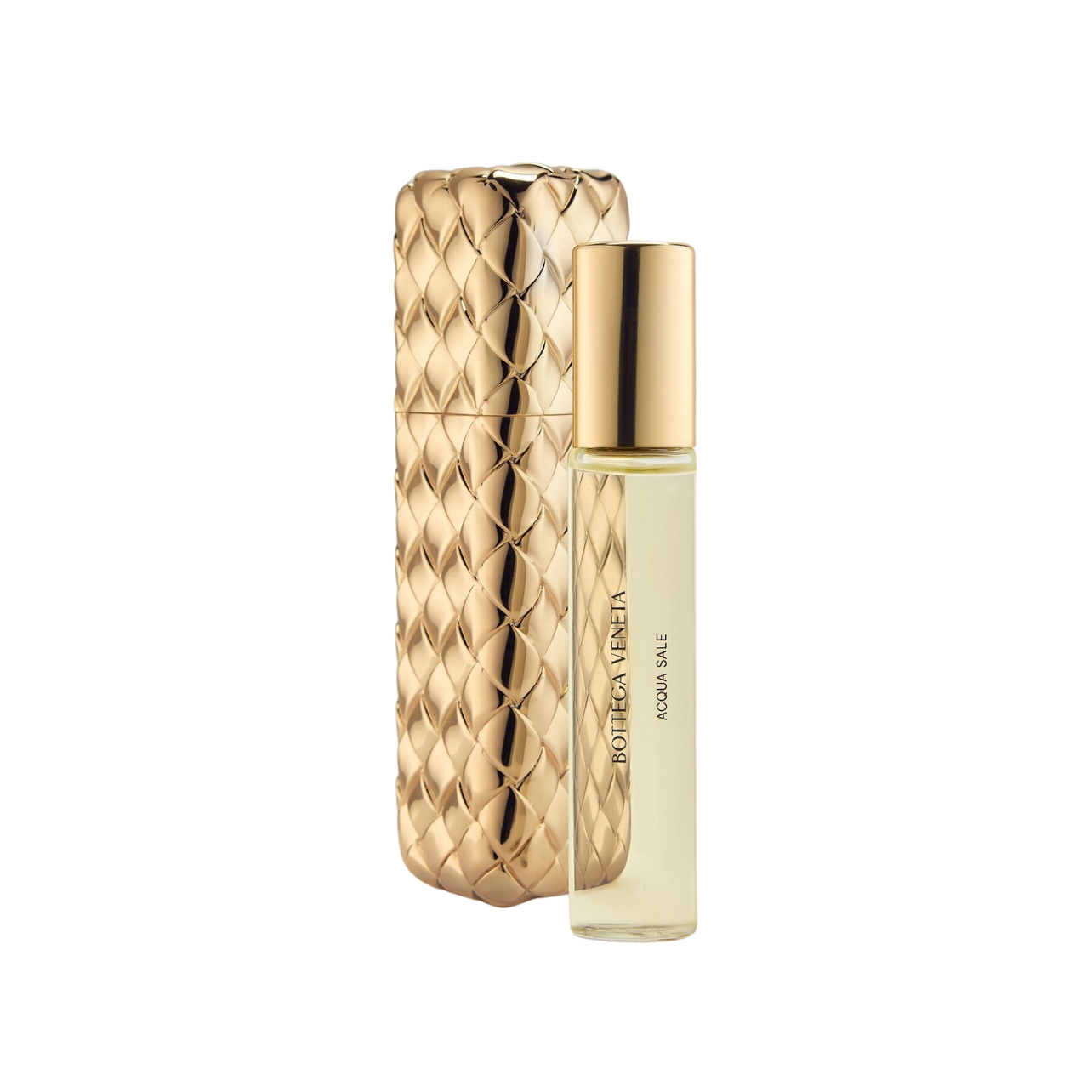 Bottega Veneta perfume fragrance travel set in a gold bottle