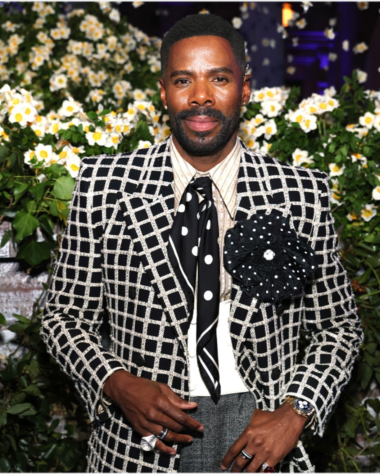 Colman Domingo in a poke dot blazer