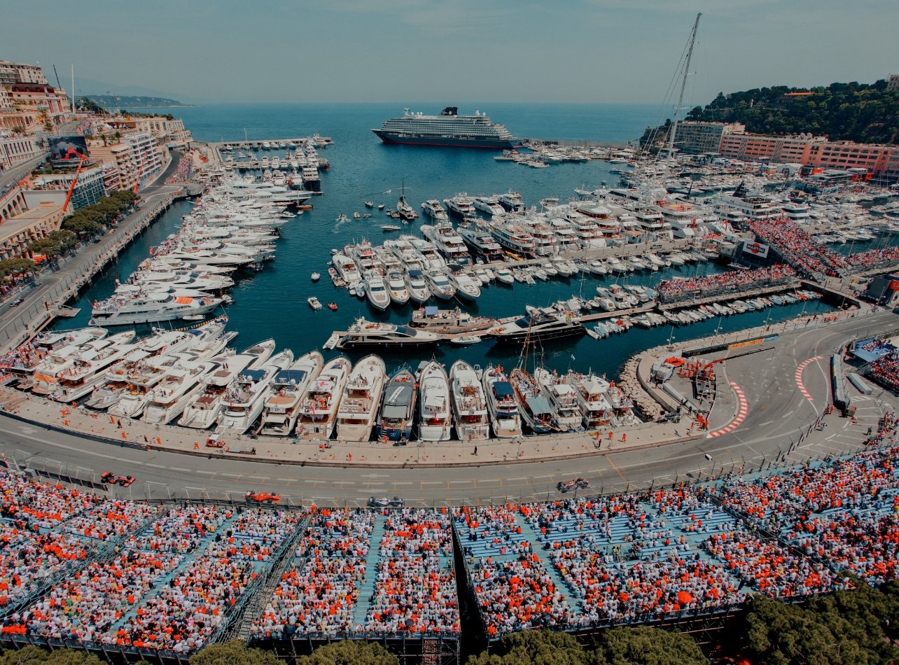 Explora Journeys II ship in the middle of Monaco for Formula 1 Tag Heuer Grand Prix