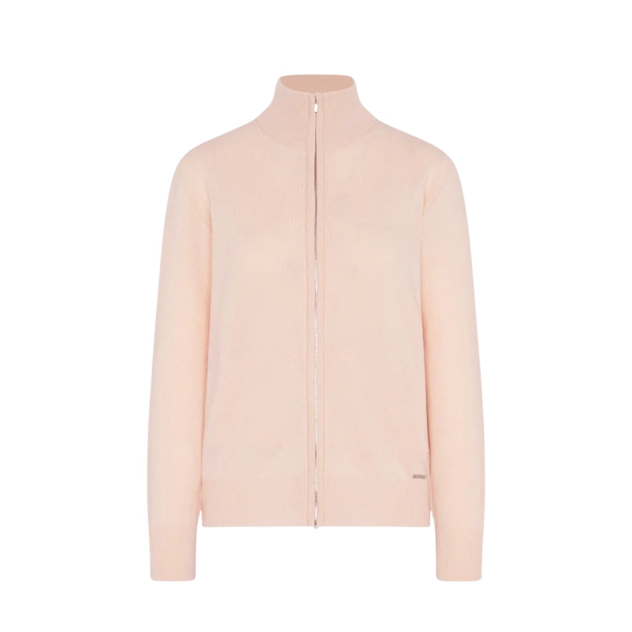 Kiton pink cashmere zip-up cardigan sweater with a collar