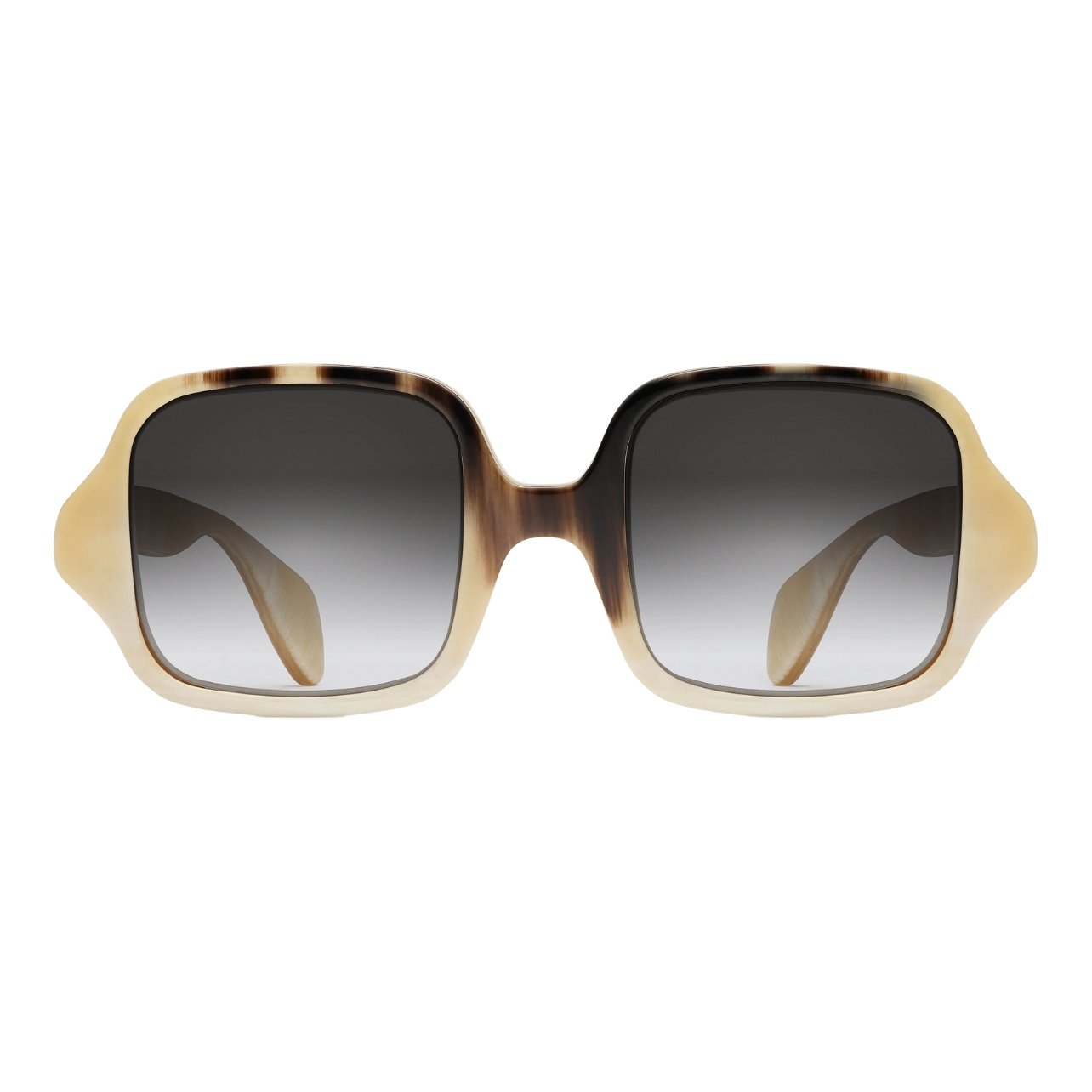 Morgenthal Frederics Creme and brown large square sunglasses