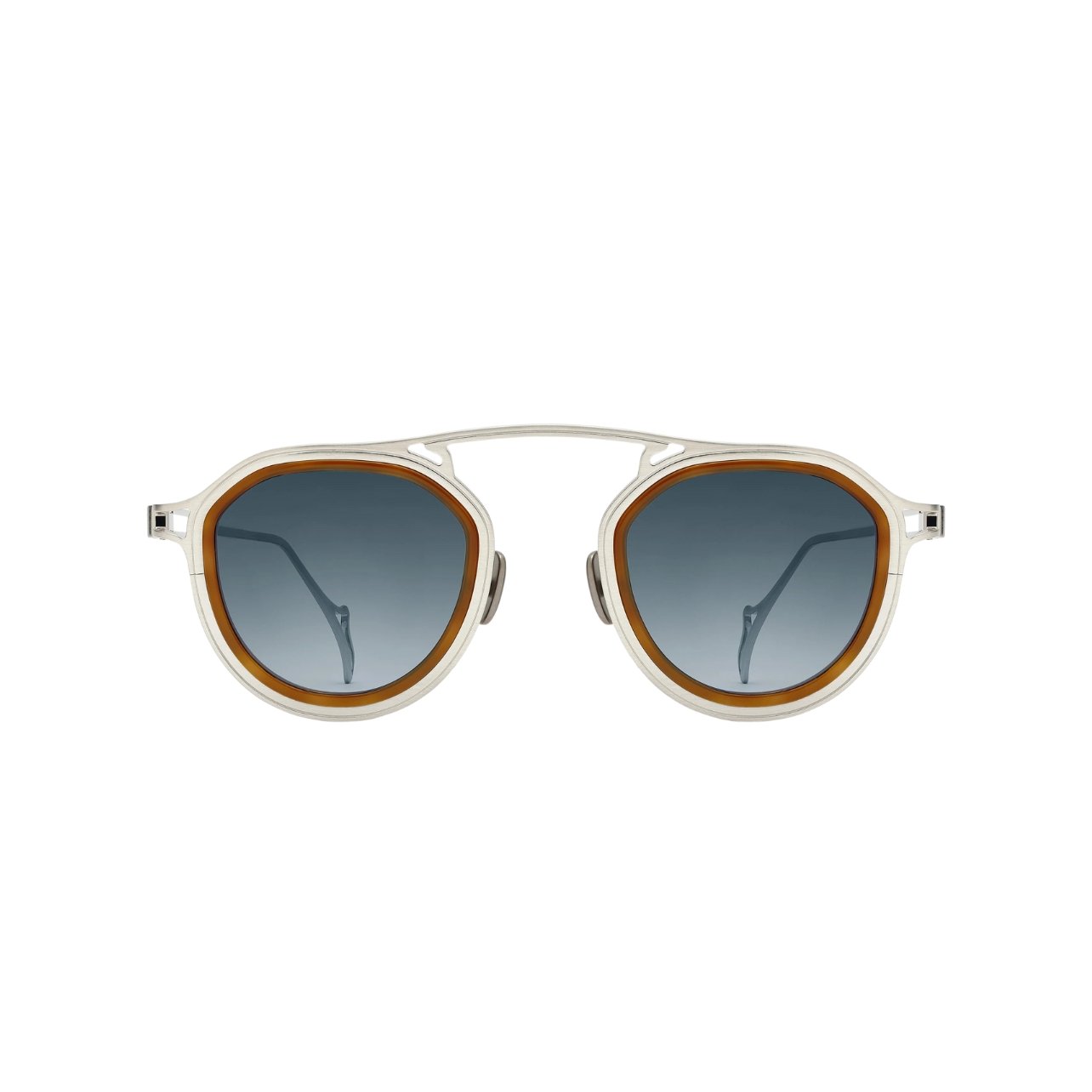 Morgenthal Frederics geometric sunglasses with a panto frame