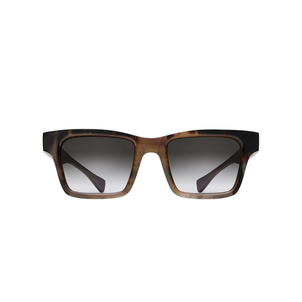 Morgenthal Frederics square lens sunglasses with a polished brown rim