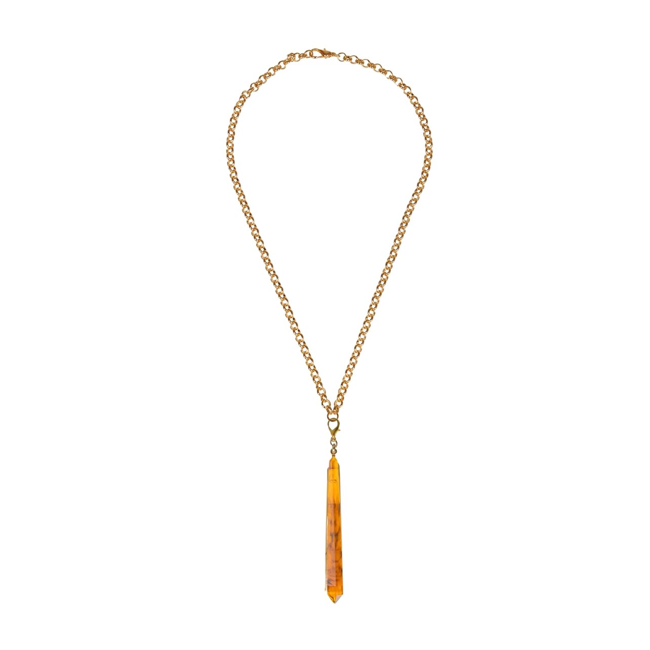 Silvia Tcherassi amber crystal necklace with gold chain