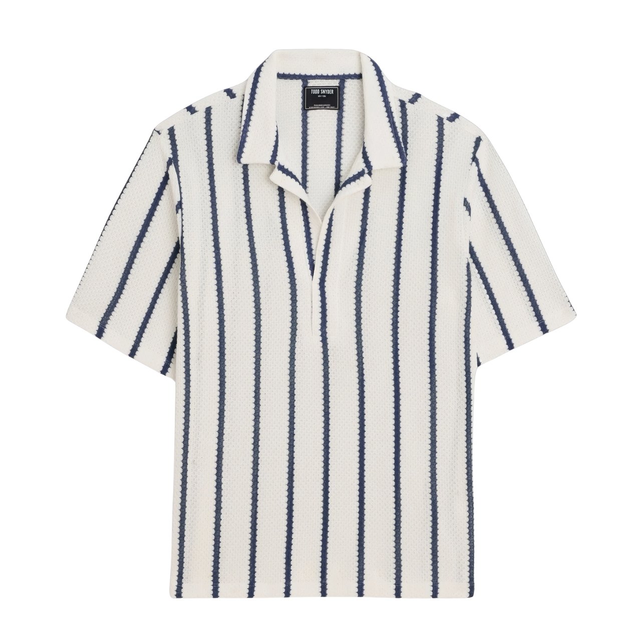 Todd Snyder blue and white striped polo