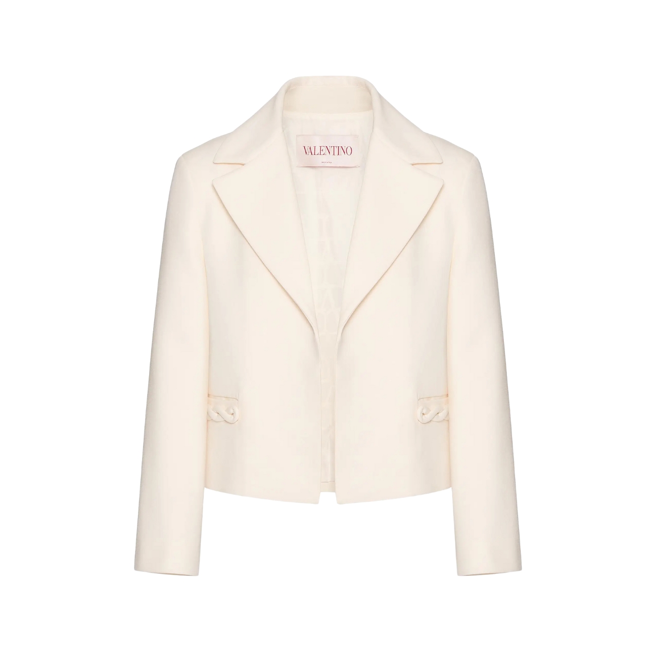 Valentino Garavani ivory crop blazer made of wool and silk